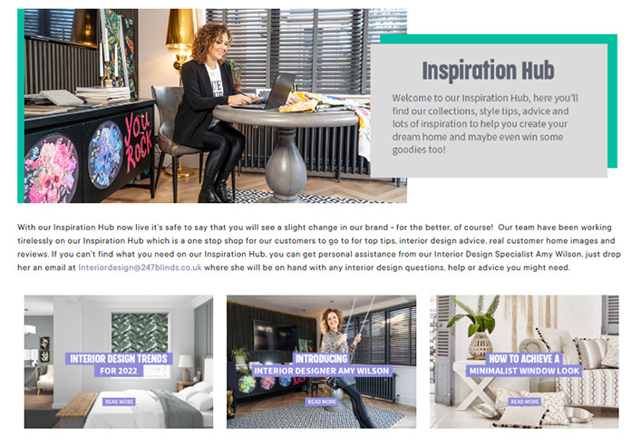 A screenshot of the inspiration hub