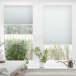 Perfect Fit White Pleated Blind in a conservatory window