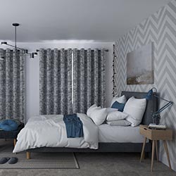 A closed blackout curtain in a bedroom is perfect for mental health
