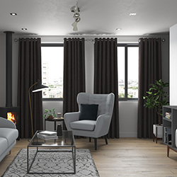 black curtain in a living room