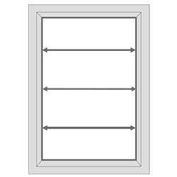 An image showing a window diagram, with arrows across it to show the measuring width placements.