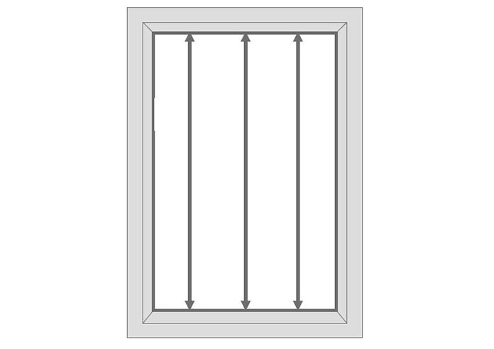 An image showing the place to measure your blind drop.