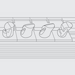 A graphic showing out of sync pegs on the underneath of a vertical headrail