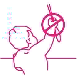 A child safety icon for blinds
